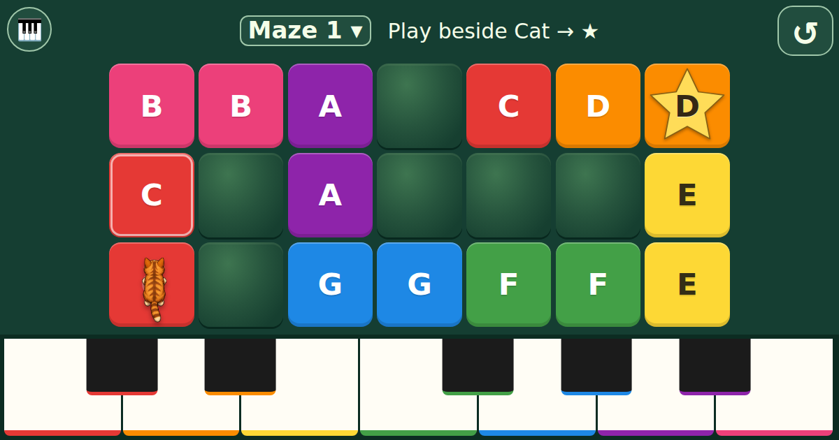 Piano Maze Game